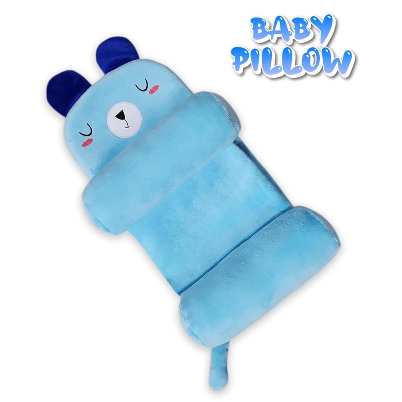 Baby Sleeping Pillow | Baby Sleeping Support Pillow with Side Rollers | Newborn Safety Sleeping Pillow Soft Cotton Infant Neck Pillow
