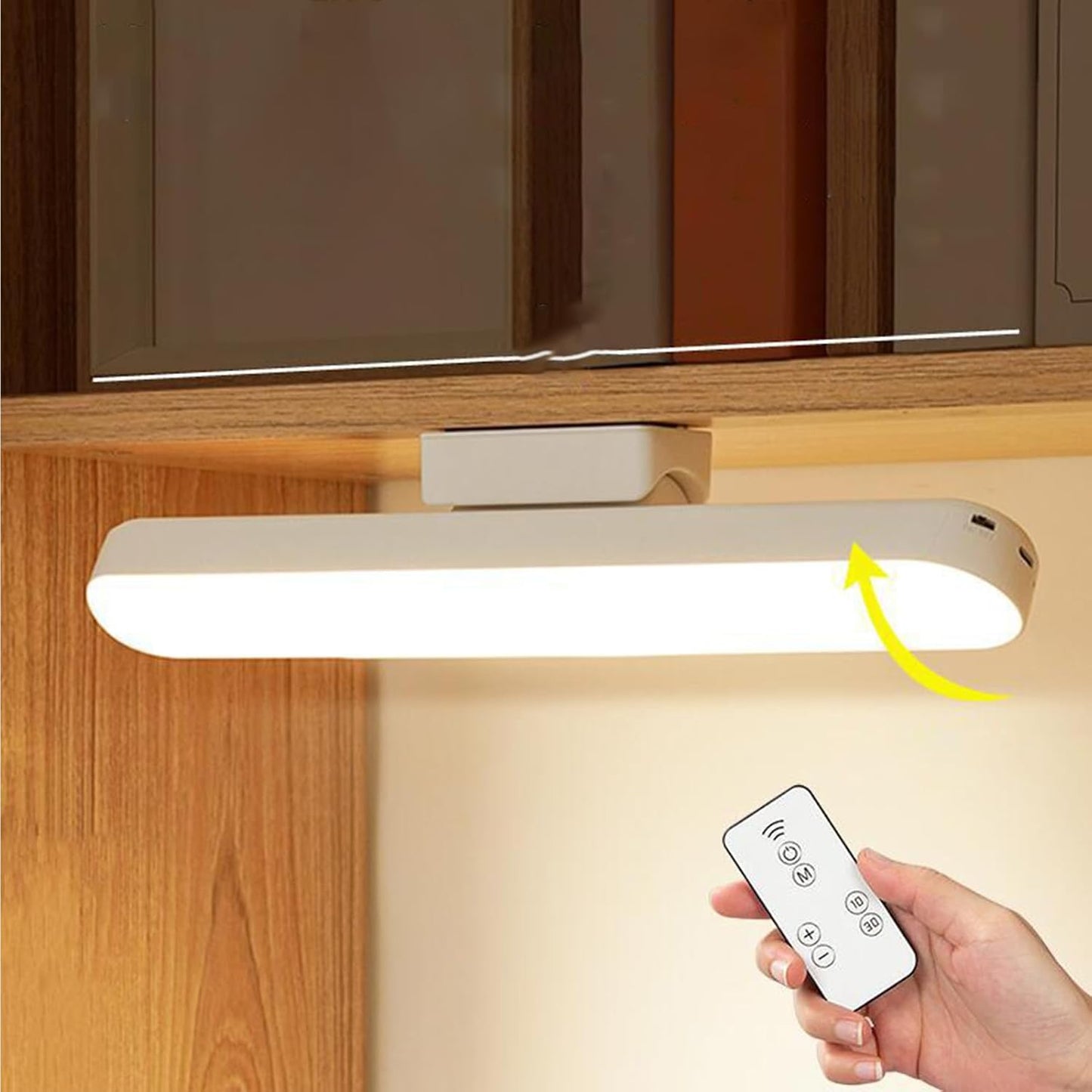 LED Closet Light, Under Cabinet Lights Battery Operated Dimmable Touch Light Bar, Magnetic Rechargeable Under Counter Stick on Night Lighting for Reading Bedroom Stairs Kitchen Sink White