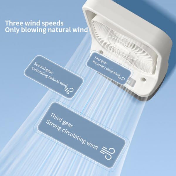 3-in-1 Air Conditioner Fan Cooler, Portable Mini Air Cooler with Ice Mist, USB Desk Fan, 3 Wind Speeds, 3 Spray Modes, 7 Color LED Light, 1/2/3H Timer for Home, Office, Bedroom & Travel