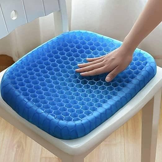 Egg Gel Seat Cushion for Long Sitting | Silicone Cooling Cushion Chair Pad with Non-Slip Cover | Back Support Pillow for Chairs, Car Seat, Wheelchair | Relieves Back Pain & Tailbone Pressure