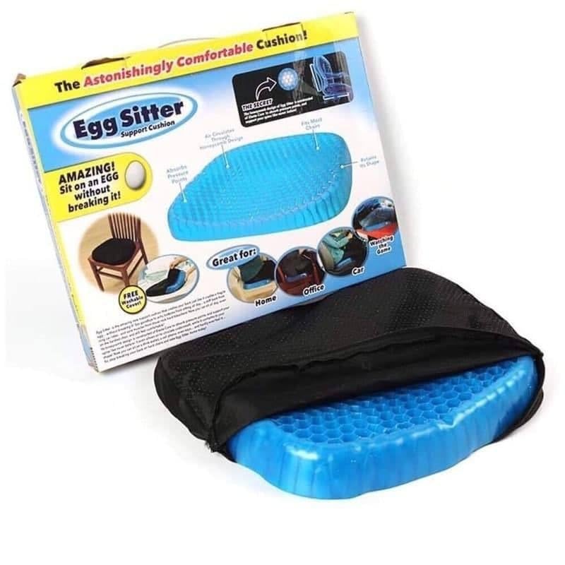 Egg Gel Seat Cushion for Long Sitting | Silicone Cooling Cushion Chair Pad with Non-Slip Cover | Back Support Pillow for Chairs, Car Seat, Wheelchair | Relieves Back Pain & Tailbone Pressure