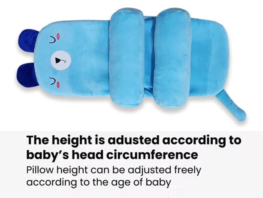 Baby Sleeping Pillow | Baby Sleeping Support Pillow with Side Rollers | Newborn Safety Sleeping Pillow Soft Cotton Infant Neck Pillow