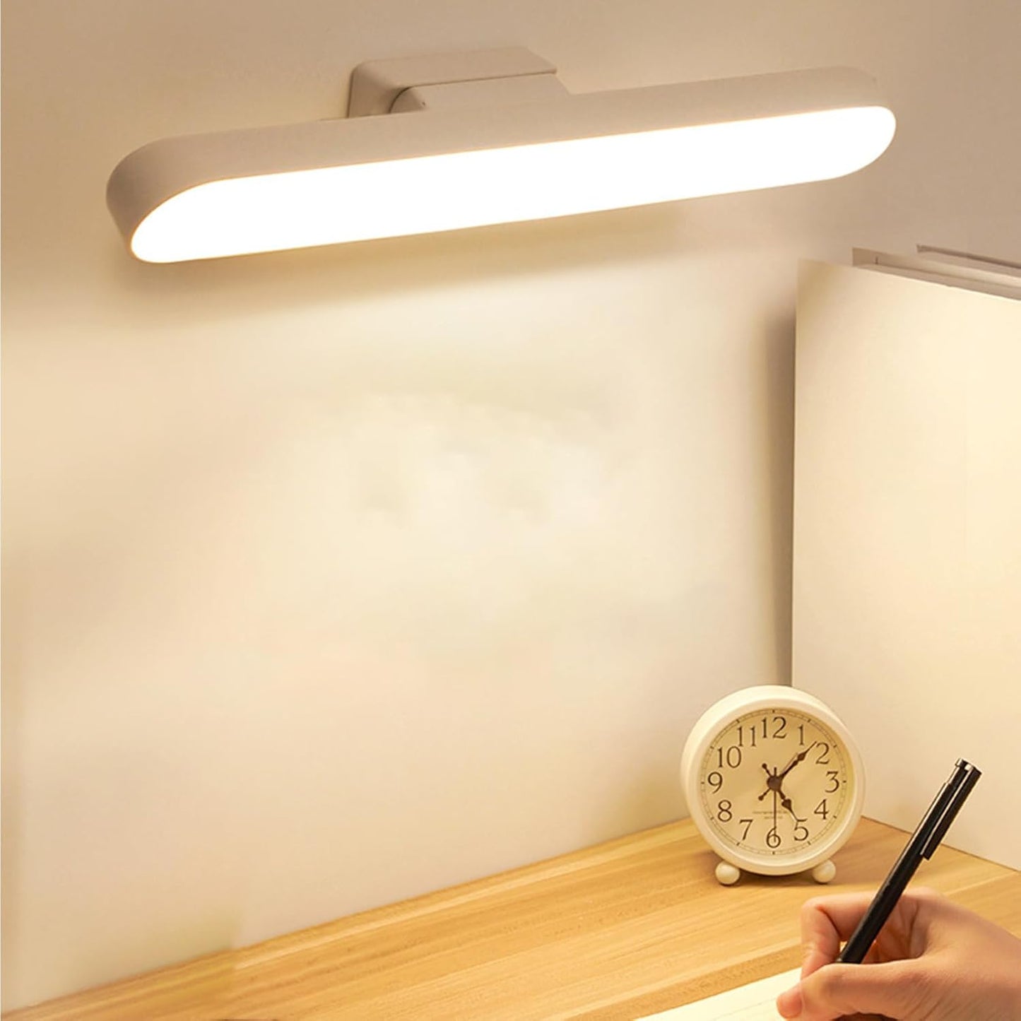 LED Closet Light, Under Cabinet Lights Battery Operated Dimmable Touch Light Bar, Magnetic Rechargeable Under Counter Stick on Night Lighting for Reading Bedroom Stairs Kitchen Sink White