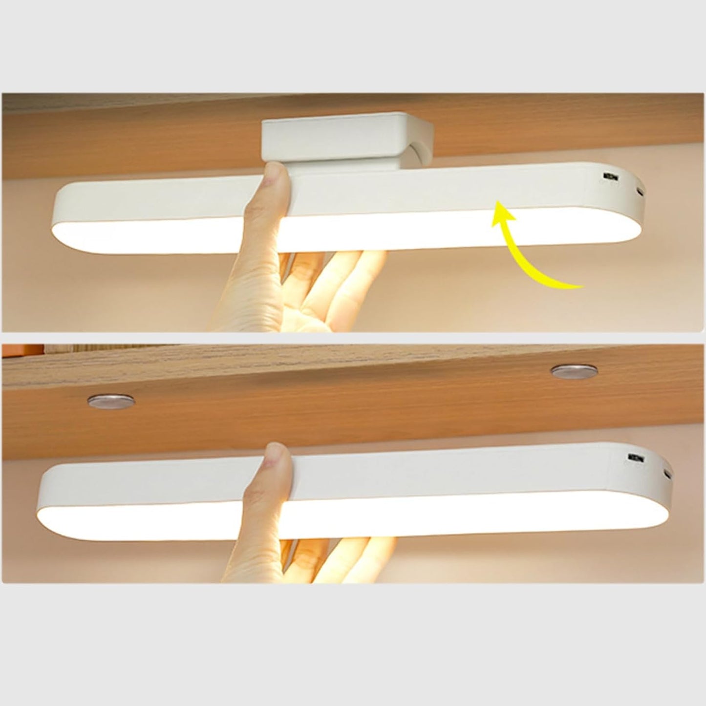 LED Closet Light, Under Cabinet Lights Battery Operated Dimmable Touch Light Bar, Magnetic Rechargeable Under Counter Stick on Night Lighting for Reading Bedroom Stairs Kitchen Sink White