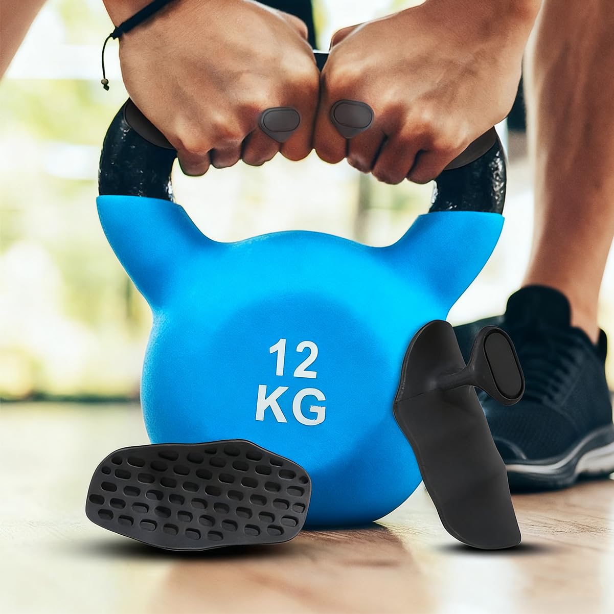 Anti-Slip Workout Grips, Crosstraining Palm Grips Hand Protection, Ergonomic Rubber Hand Protector Gloves for Weight Lifting, Pull-Ups, Gym Training and Exercise, for Men and Women
