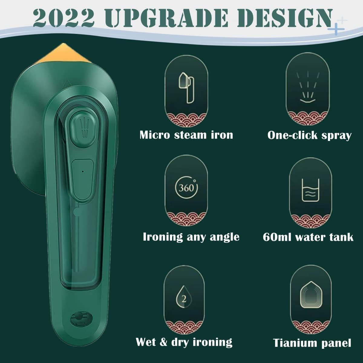 Portable Handheld Steam Iron Machine, Ironing Mini Handheld Press Support Dry And Wet Cloths, Micro Steam Iron For Fabric Clothes, Garments For Home & Travel, Wrinkles Removing Steamer