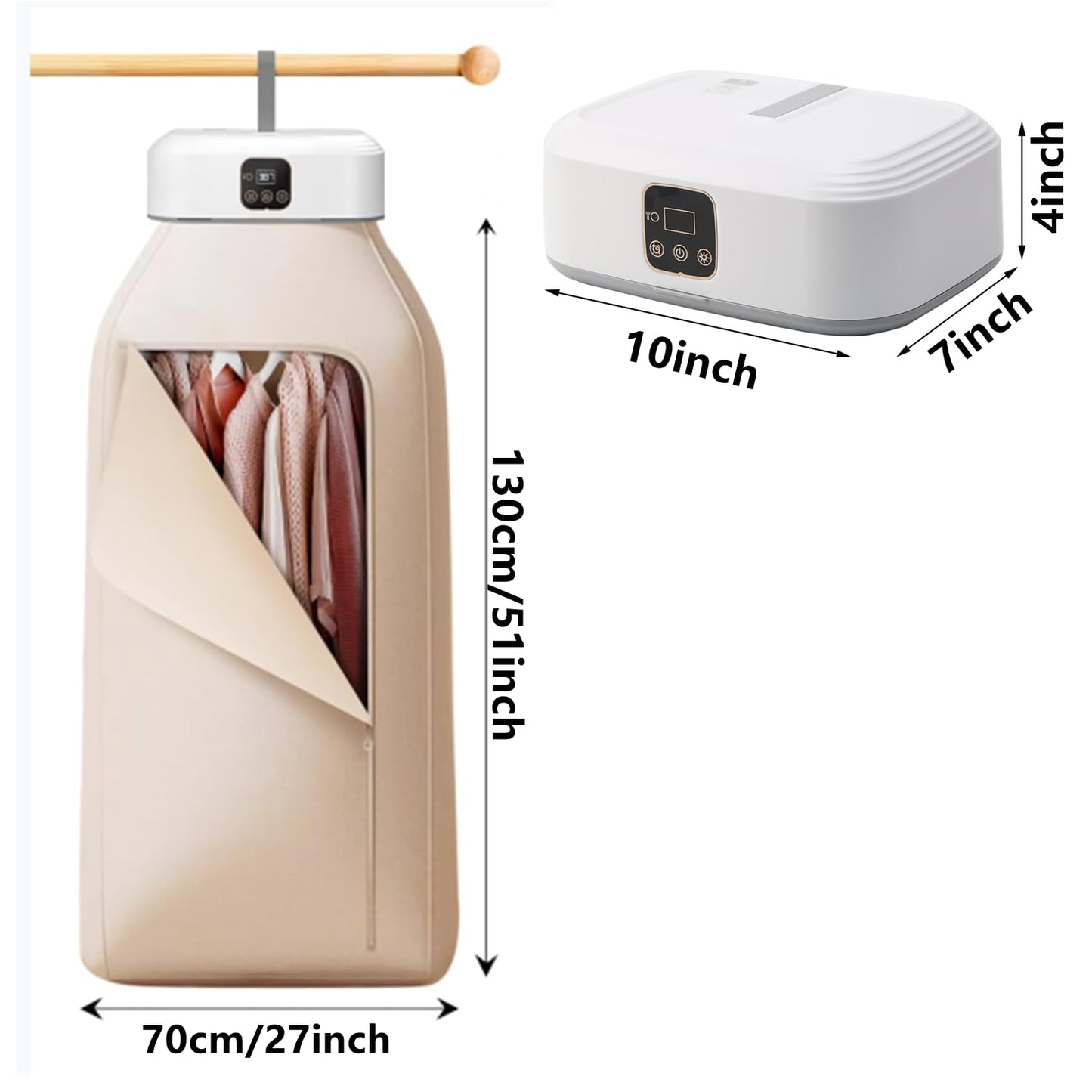 Mini Tumble Dryer, Heat Pump Clothes Dryer with 1-8H Timing, Remote Control & UV Sterilisation, Electric Heat Pump Dryer for Business Trips, Student Dormitories, Apartments, Hotels, Camping