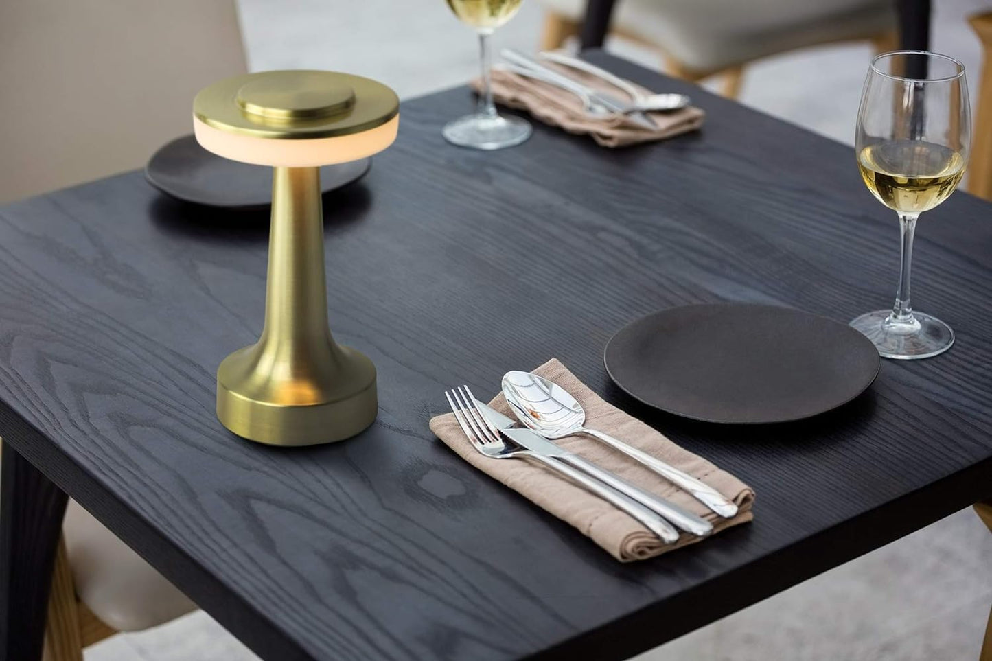 Metal LED Table Lamp with Touch Sensor Rechargeable Desk Lamp,3-Levels Brightness with Cozy Warm Lighting, Night Light for Kids Nursery, Nightstand Lamp, Bedside Lamp (Gold)