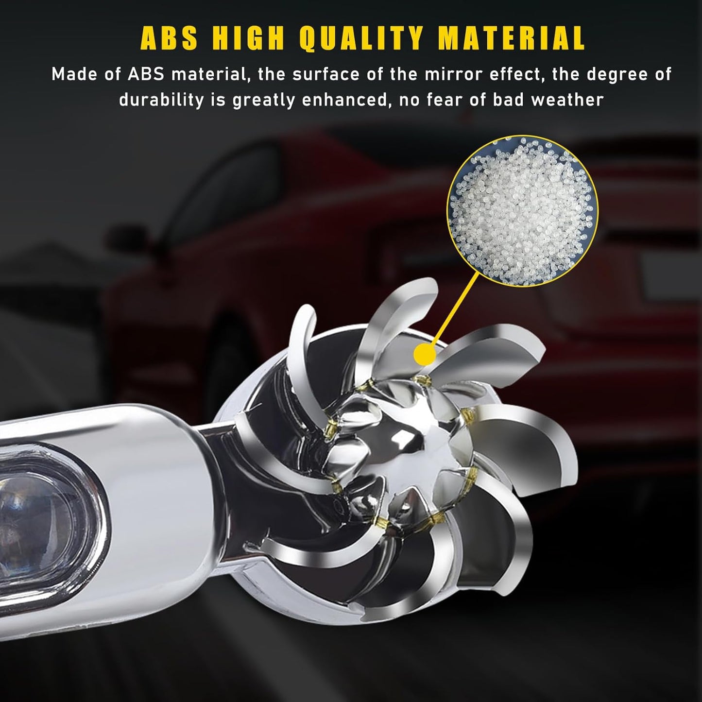 2 PCS Wind Powered Vehicle Lights, 8 LED Waterproof Car Wind Energy Daytime Light, Auto LED Daytime Running Lights No Need External Power Supply, Universal Car Accessories