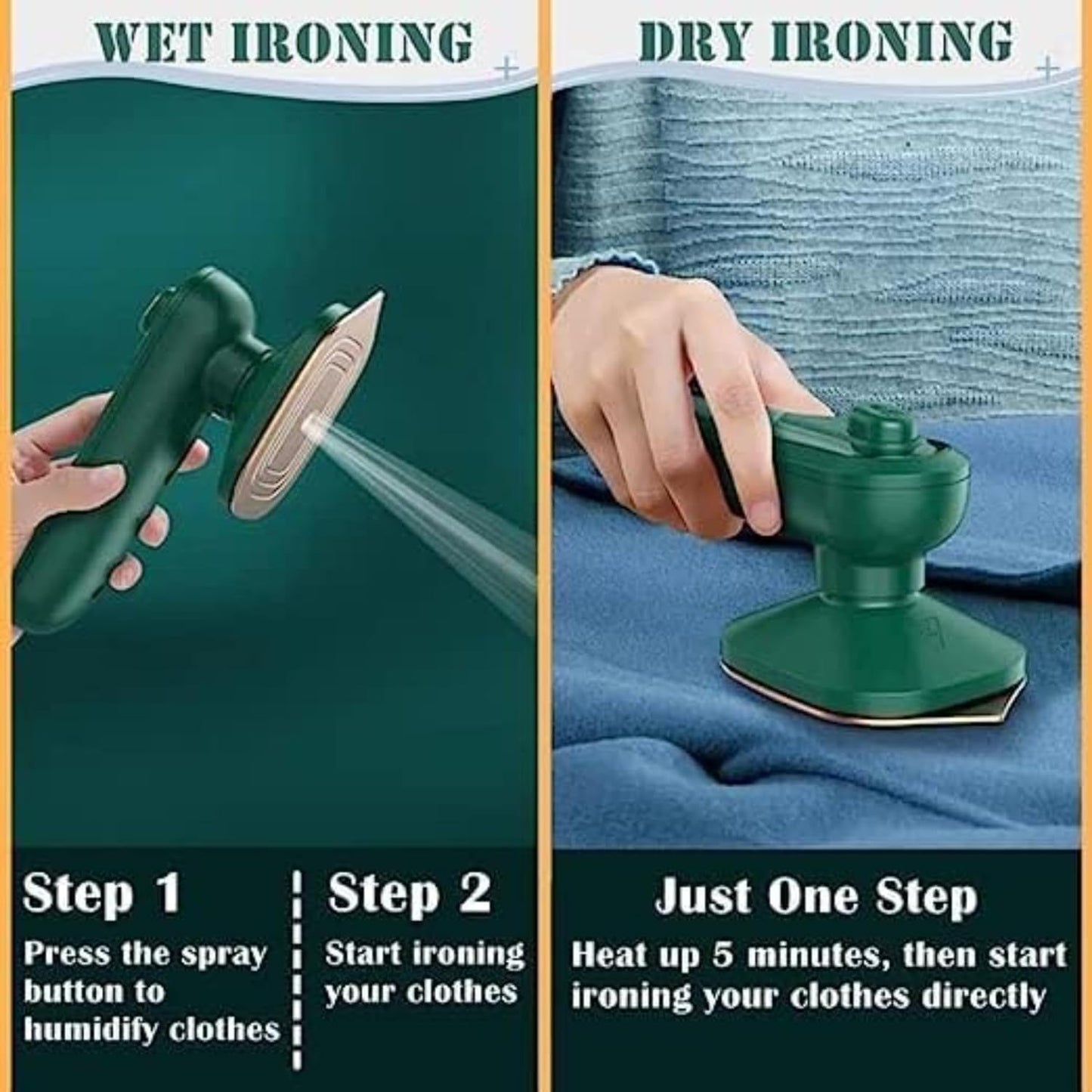 Portable Handheld Steam Iron Machine, Ironing Mini Handheld Press Support Dry And Wet Cloths, Micro Steam Iron For Fabric Clothes, Garments For Home & Travel, Wrinkles Removing Steamer