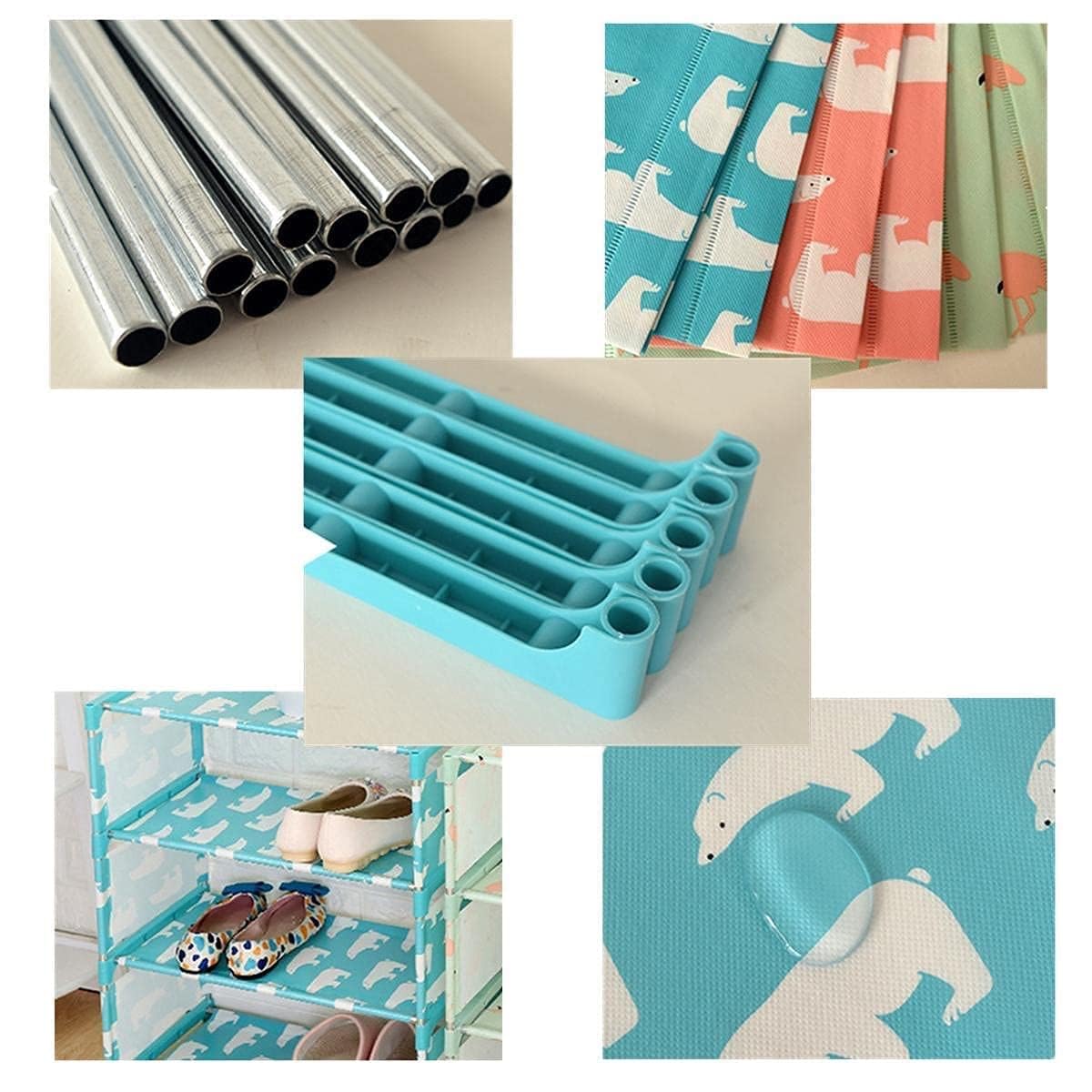 4-Layer Waterproof Shoes Rack Stand Wall Bench Rack Shelf Storage Closet Organizer Cabinet