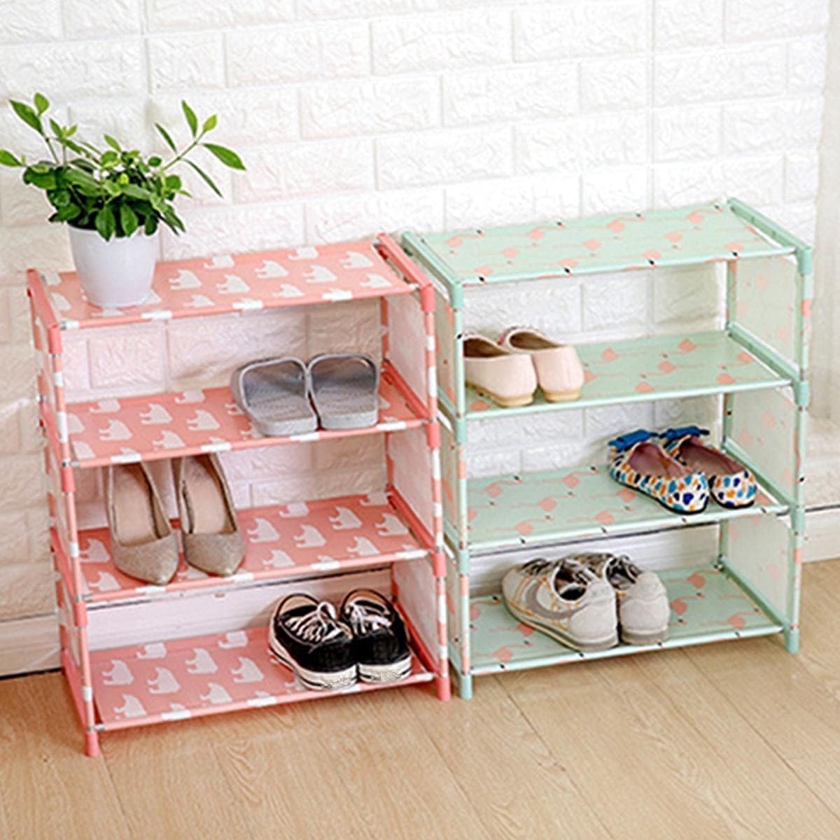 4-Layer Waterproof Shoes Rack Stand Wall Bench Rack Shelf Storage Closet Organizer Cabinet